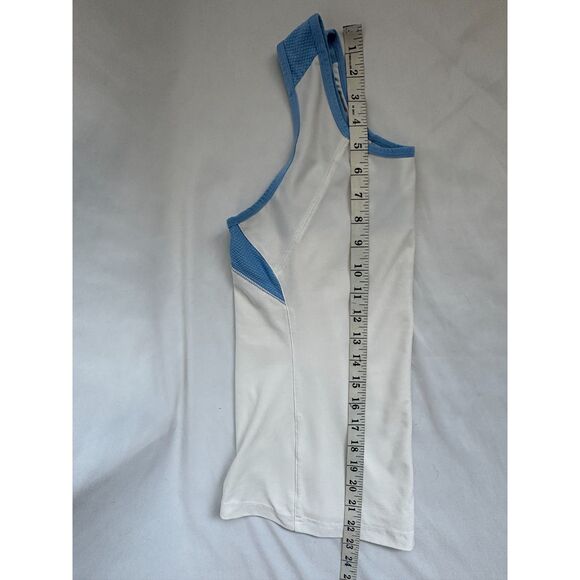 Prince White Tank Blue Trim Size M Workout Top Classy Tennis Gym Workout - Picture 10 of 10